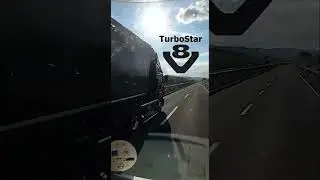 Old Iveco Turbostar 190-48 v8 semi truck overtakes at top speed