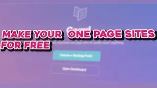 Create your One Page Sites For Free And Simple (In 2022 | Free And Fast!)