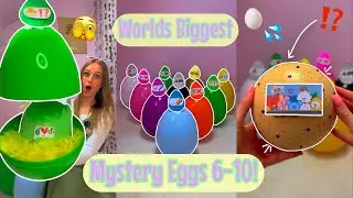 [ASMR] Opening the WORLDS BIGGEST Rainbow Mystery Eggs!!🫢🥚🌈⁉️| Eggs 6-10!🥳 | Rhia Official♡