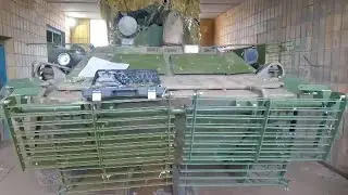 Installation of new standard protection on the Russian BTR-82A
