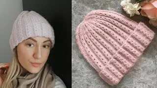 ТАКУЮ ШАПОЧКУ СВЯЗАЛА УЖЕ ВСЕМ СОСЕДКАМ ! КАК ЖЕ  ОНА ИМ ПОНРАВИЛАСЬ!  МАСТЕР-КЛАСС . KNITTED HAT
