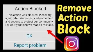 How To Remove Action Blocked On Instagram | Instagram action Blocked | Fix Instagram Action Blocked