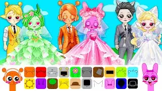 Disney Princess Glow Up Into Wedding Dress Incredibox Sprunki | DIY Paper Dolls Fashion