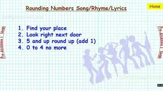Rounding Numbers Song Lyrics Rhyme mathgotserved find place look next door up round up no more