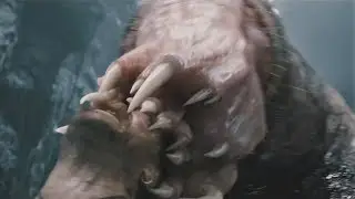 Giant worms eat man (King Kong)