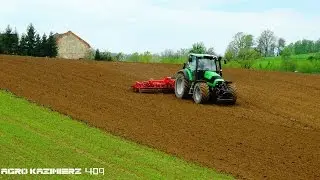 Uprawa , rozsiewanie nawozu i siew kukurydzy 2017 Zetor Deutz Fahr Ursus John Deer Detusek Team