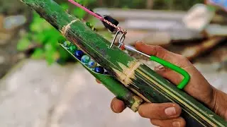 Handmade Bamboo Slingshot With Marble Storage - Bamboo Creations