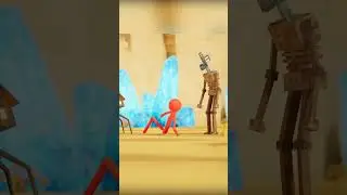 siren head and stickman are friends