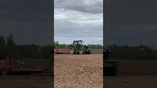 Трактор John Deere 6195M на почвообработке 💪 #трактор #сельхозтехника #джондир
