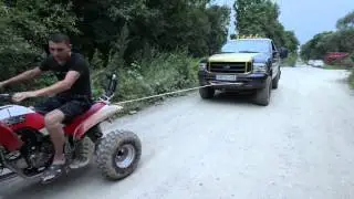 Квадроцикл IRBIS ATV250S буксирует FORD F250