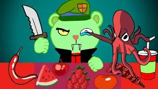 RED FOOD MUKBANG! FLIPPY RED MUKBANG | MUKBANG ANIMATION | HAPPY TREE FRIENDS