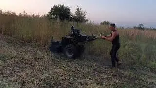 Мульчер Крючкова на турбо мотоблоці в ділі