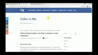 Find missing number in an unsorted contiguous array -CoderinMe