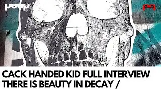 peep® Cack Handed Kid Interview Street Art and Graffiti Underground Warehouse Exhibition Exclusive.
