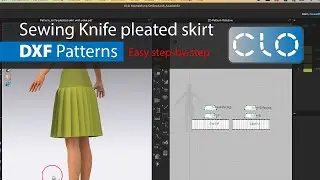 How to sew a knife pleated skirt with dxf patterns clo 3d