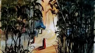 HOW TO DRAW SUNSET easy/Acrilic painting /MD Art & Drawing