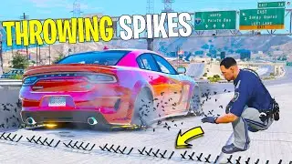 Using Spike Strips To Stop High Speed Police Chase in GTA 5 RP