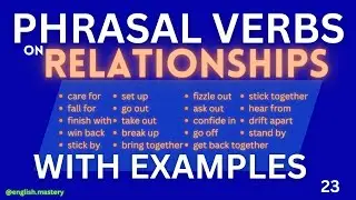 PHRASAL VERBS on RELATIONSHIPS | ENGLISH PHRASAL VERBS | ENGLISH CONVERSATION | SPOKEN ENGLISH