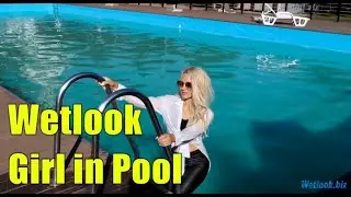 Wetlook Blonde Larisa | Wetlook girl in Pool | Wetlook white shirt
