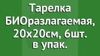 Тарелка БИОразлагаемая, 20х20см, 6шт. в упак. (BoyScout) обзор 61703