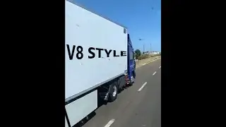 Truck Iveco V8 18-liter overtaking, speed mode on (2022)