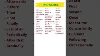 TIME WORDS | ENGLISH VOCABULARY | 