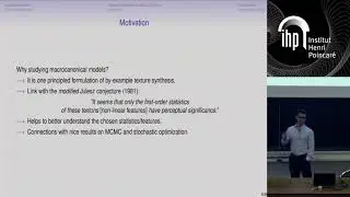 Maximum Entropy Models for Texture Synthesis - Leclaire - Workshop 2 - CEB T1 2019