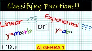 Algebra 1 #11 How to Identify Distinguish Linear vs Exponential Functions Growth Rate Mathgotserved