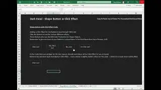Its Dark and Sexy as Hell - Dark Excel Button Click Effect for Excel