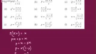 GCSE Algebra Changing the Subject of an Equation (rearranging formulae)