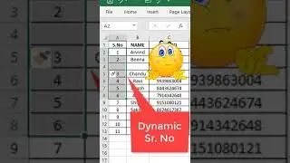 Dynamic Serial No | Auto Serial Number in Excel hindi