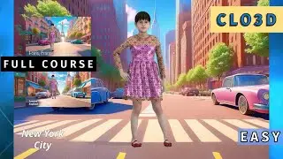 Make kid dress pattern clo 3d for beginners (Full course)