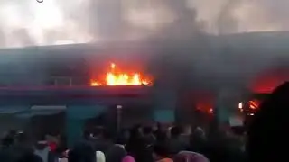 Суук кабар Мадина базары күйүп жатат