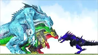 NOVA THE DESTROYER VS CAUSTIC, ICE, ELETRIC AND FIRE COLOSSUS (ARK SURVIVAL EVOLVED BATTLE DINOSAUR)