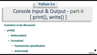 Python 3.x Console Input Output part II