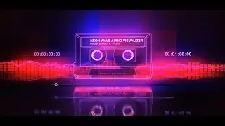 COUNTDOWN TIMER ( v 695 ) 1 min with wave music visualizer 4K