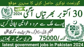 Latest government October jobs 2024 ۔ New jobs 2024 in pakistan۔Latest jobs in Pakistan 2024 today