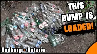 HUNDREDS OF VINTAGE SODA BOTTLES UNCOVERED!!! Digging a Loaded Bottle Dump!! Sudbury - Ontario