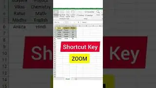 shortcut key of zoom in excel 