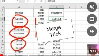 MERGE CELLS IN SECONDS TRICK IN EXCEL