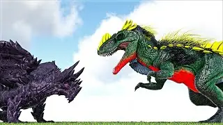 HYBRID SPINOGIGA ULTRAXENOVENATOR BOSS VS ESCADORA OBSIDIAN DRAGON (ARK SURVIVAL EVOLVED BATTLE)
