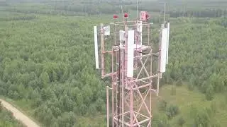 Визуальный обзор базовой станции сотовой связи в деревне