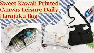 Tas Messenger Bag Canvas Japanese Style Simple Motif Big Size 321-20