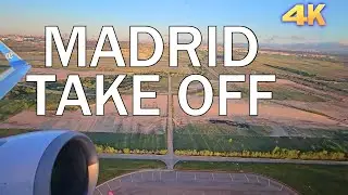 MADRID TAKE OFF 2024 4K - Flight To Barcelona With Air Europa Boeing 737