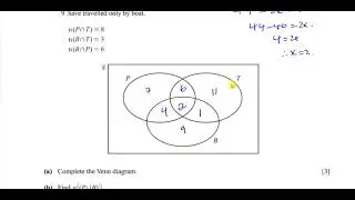 0580/42/F/M/20 (IGCSE) Paper 42 Q9 Set Notation & Venn Diagrams,  Probability