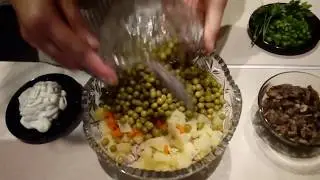 салат оливье с грибами
