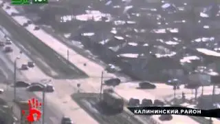 Дэу Матиз показал сальто на перекрестке