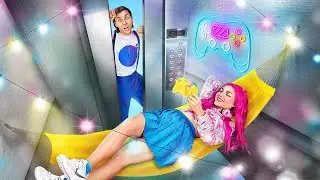 Построил СЕКРЕТНУЮ ИГРОВУЮ КОМНАТУ в лифте! Забавные лайфхаки для переделки комнаты