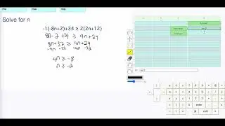 Level 11: Solving Inequalities: 8n + 2 + 34 ≥ 22n + 12