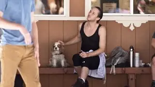 Johnny Weir and a Puppy, Sun Valley, ID